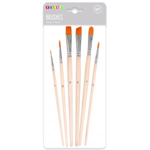 Pinselset rund und flach - 6-tlg