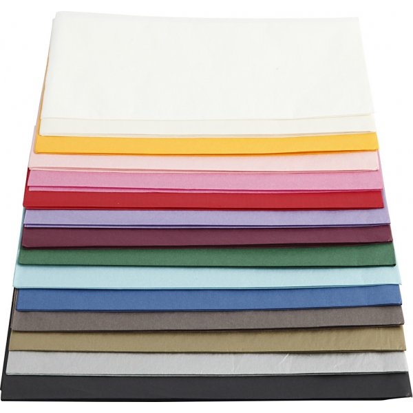 Seidenpapier - gemischte Farben - 50 x 70 cm - 14 g - 15 x 2 Blatt Seidenpapier - gemischte Farben - 50 x 70 cm - 14 g - 15 x 2 Blatt