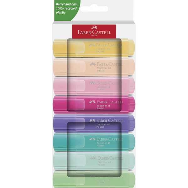 Textmarker-Set - Faber-Castell - TL 46 - Pastell 8 Stifte