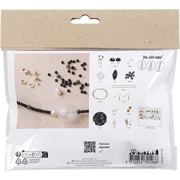 Mini DIY Kit Schmuck, schwarze Harmonie, schwere Halskette Mini DIY Kit Schmuck, schwarze Harmonie, schwere Halskette