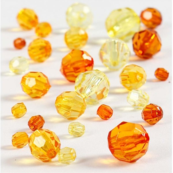Harmony facettierte Kunststoffperlen - gemischt - gelb - 45 g Harmony facettierte Kunststoffperlen - gemischt - gelb - 45 g