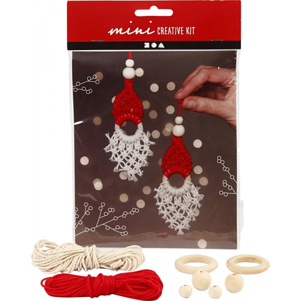 Mini-DIY-Kit - Makramee-Weihnachtsmann Mini-DIY-Kit - Makramee-Weihnachtsmann