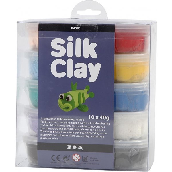 Silk Clay® - gemischte Farben - Basic 1 - 10 x 40 g Silk Clay® - gemischte Farben - Basic 1 - 10 x 40 g