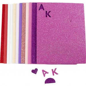 Dekorative Schaumstoffplatte aus Gummi, 14 x 25 cm, 2 mm, Lila/Rosa, Harmoni, 12 Stück Dekorative Schaumstoffplatte aus Gummi, 14 x 25 cm, 2 mm, Lila/Rosa, Harmoni, 12 Stück