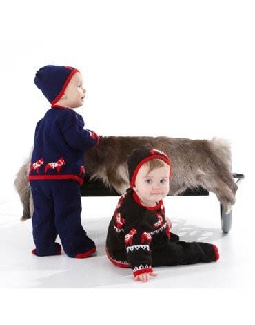 Strickmuster - Pullover, Strickjacke, Hose und Mütze mit Dala-Pferden Strickmuster - Pullover, Strickjacke, Hose und Mütze mit Dala-Pferden