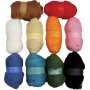Kardierte Wolle - gemischte Farben - 10 x 25 g