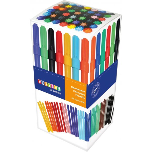 Fasermaler - verschiedene Farben - schmal - 42 Stk