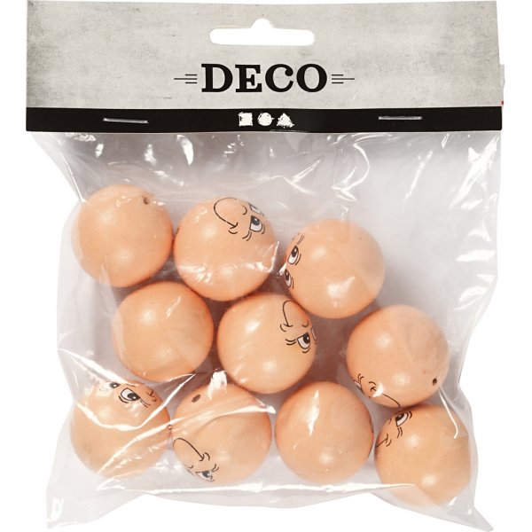 Holzgesichter - 30 mm - Elfenbein - 10 Stk Holzgesichter - 30 mm - Elfenbein - 10 Stk