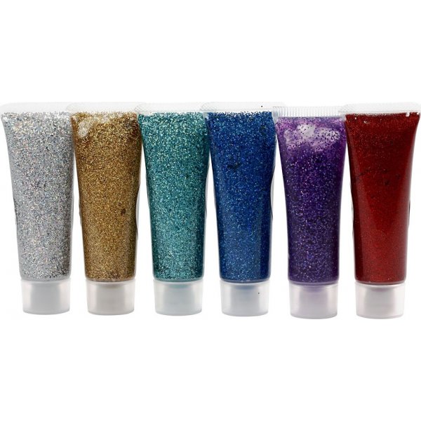 Eulenspiegel Glitzergel - gemischte Farben - 6 x 18 ml