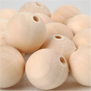 Holzperlen - 20 mm - 14 Stk