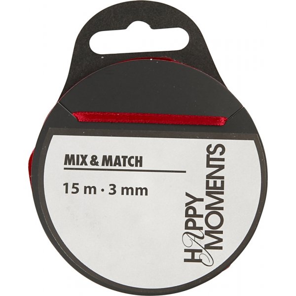 Satinband - Burgunderrot - B3 mm - 15 m Satinband - Burgunderrot - B3 mm - 15 m