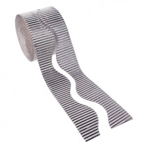 Rand aus Wellpappe - 15 mx 50 mm - Gold / Silber Rand aus Wellpappe - 15 mx 50 mm - Gold / Silber