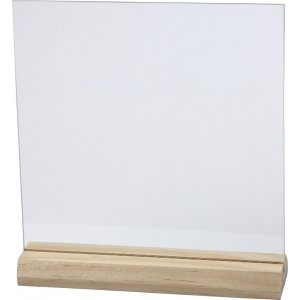 Glasplatte mit Holzsockel - 15,5 x 15,5 cm - 10 Sets Glasplatte mit Holzsockel - 15,5 x 15,5 cm - 10 Sets