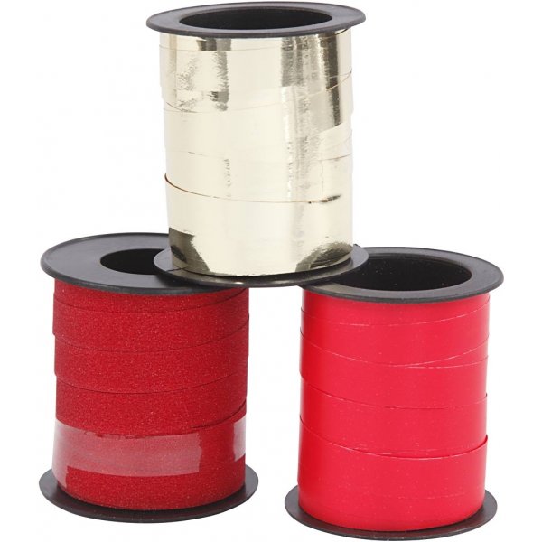 Geschenkkordel - Gold - Rot - Rot - 3 x 15 m